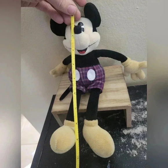 Vintage VTG Gund Mickey and Co 10" Plush Bean Bottom Mickey Mouse Plaid Shorts w - Picture 6 of 6